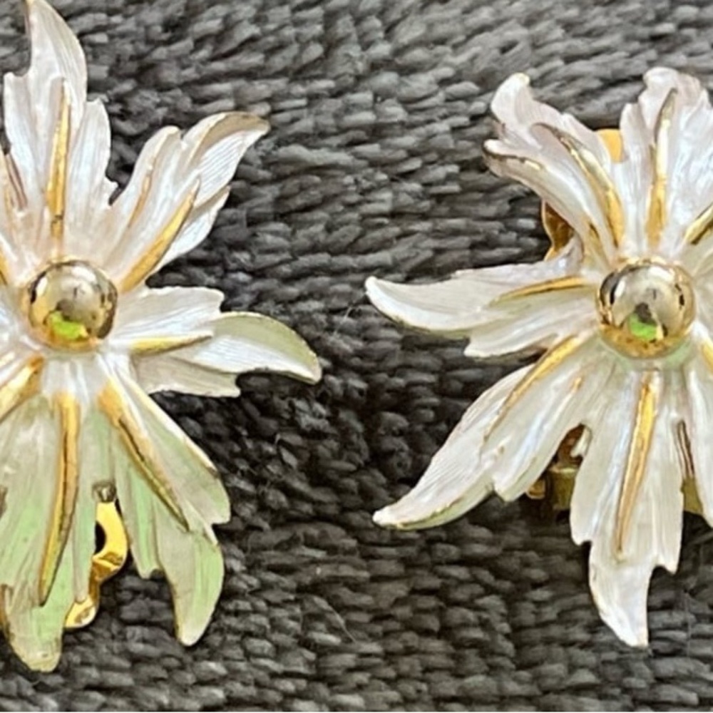 VINTAGE Parklane Enamel Earrings CLIP MINT
